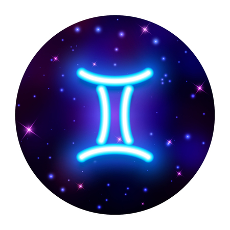 Gemini zodiac sign, horoscope symbol. Vector illustrationのイラスト素材