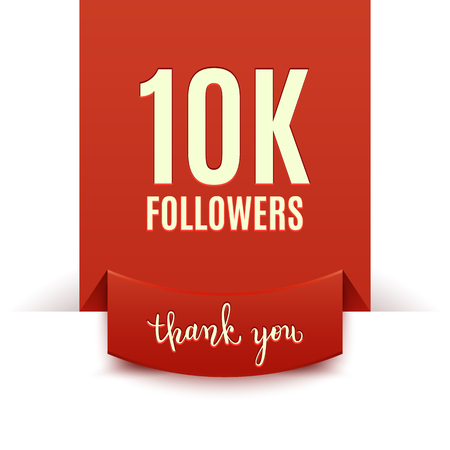 10k followers, social media banner, congratulation, celebration, vector illustrationのイラスト素材