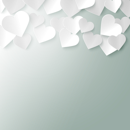 Paper hearts romantic Valentine background template, vector illustrationのイラスト素材