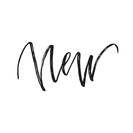 New brush pen handwritten text lettering, vector illustrationのイラスト素材