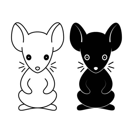 Rat, Mouse icon, symbol of the year, Chinese zodiac sign, vector illustrationのイラスト素材