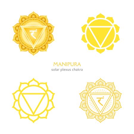 Manipura, solar plexus chakra symbol. Colorful mandala. Vector illustration