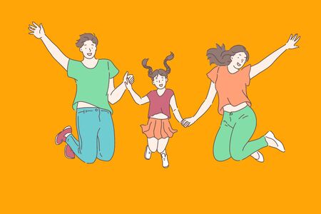 Family, relationships, leisure conceptのイラスト素材