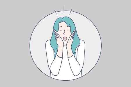 Surprised girl conceptのイラスト素材