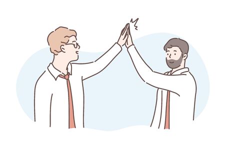 Congratulation, friendship, success, business conceptのイラスト素材