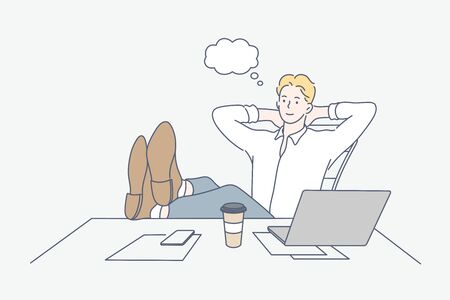 Break, rest, dream, business conceptのイラスト素材