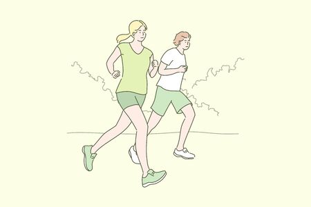 Sport, jogging, workout conceptのイラスト素材