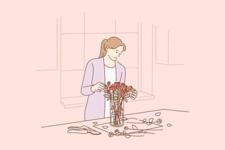 Floristics, business, decoration conceptのイラスト素材