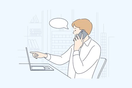 Business, work, communication, discussion conceptのイラスト素材