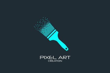 Pixel art paintbrush. Vector design collectionのイラスト素材