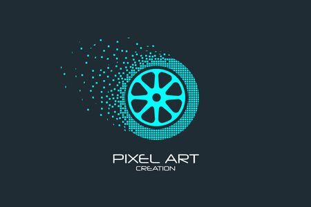Pixel art wheel  . Vector design collectionのイラスト素材