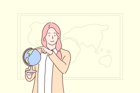 Education, teaching, geography, globe conceptのイラスト素材