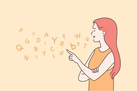 Education, teaching, speech therapy conceptのイラスト素材