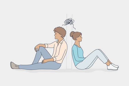 Couple, divorce, quarrel, crisis, family concept