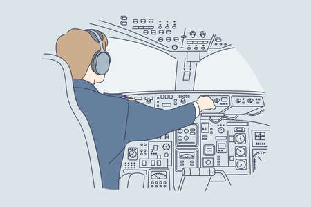 Work, industry, transportation, flight conceptのイラスト素材