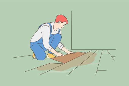 Repair, installation, renovation, carpentry, work, job conceptのイラスト素材