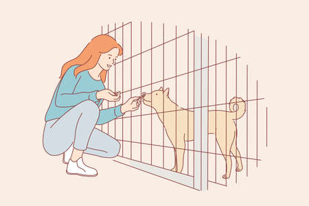 Volunteering, care, love, affection, adoption conceptのイラスト素材