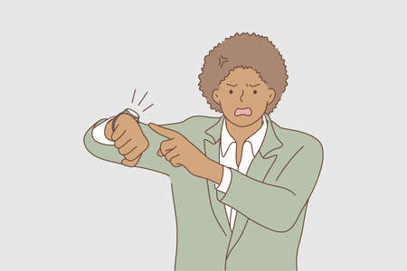 Business, face, expression, wait, emotion concept.のイラスト素材