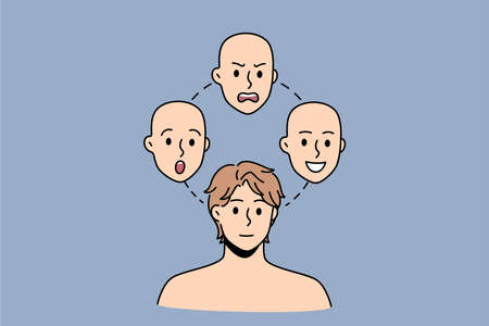 Face expression and moods concept.のイラスト素材
