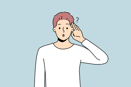 Man make hand gesture listen to informationのイラスト素材