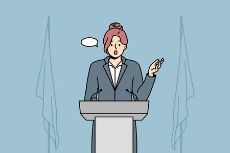 Businesswoman speak at conferenceのイラスト素材