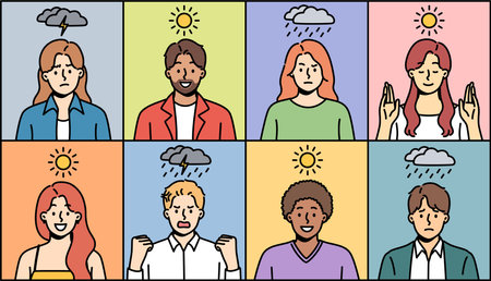 People experiencing mood swings due to weather conditions and cloudiness or magnetic storms in sun