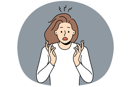 Stunned woman feel shocked and scaredのイラスト素材