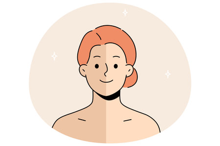 Woman with half pace natural and tannedのイラスト素材