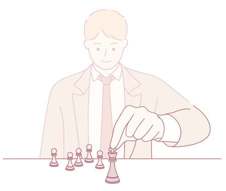 A Strategic Chess Move Made by an Ambitious Businessman in the Competitive Business Landscapeのイラスト素材