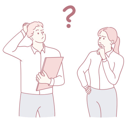 Uncertainty in business communication can impact collaborations and discussionsのイラスト素材