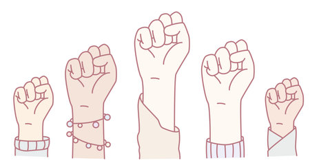 Diverse Empowerment An Inspiring Illustrated Representation of Community Unity and Activismのイラスト素材