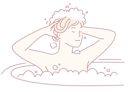 Indulge in a Luxurious and Relaxing Bath Experience Filled with Bubbles and Tranquilityのイラスト素材