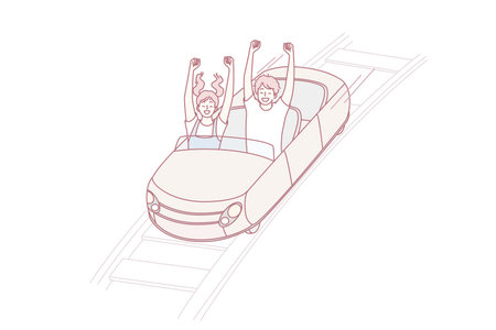 Amusement park and leisure activities conceptのイラスト素材