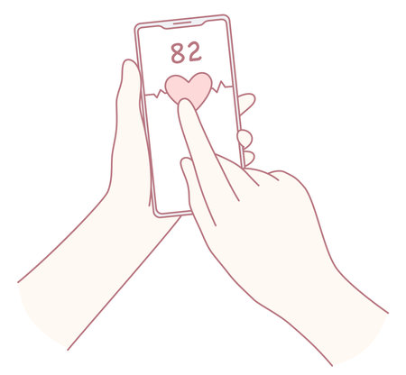 Heart Rate Monitoring Through a Smartphone Application for Health and Fitness Trackingのイラスト素材