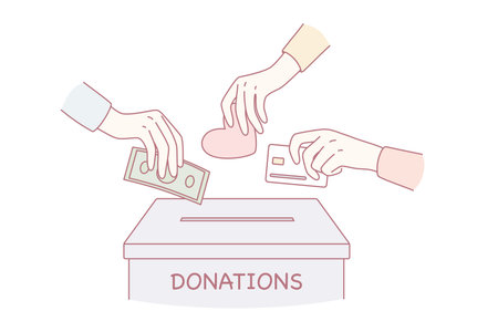 Donation box and charity conceptのイラスト素材