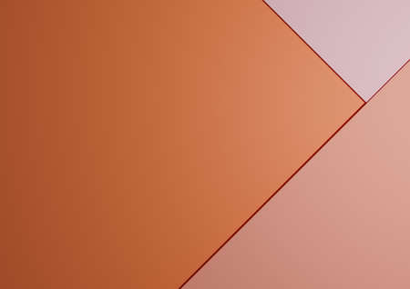 Top view 3D render of minimal colorful bright orange, light pink paper composition background with copy space for presentation wallpaper with place for textの写真素材