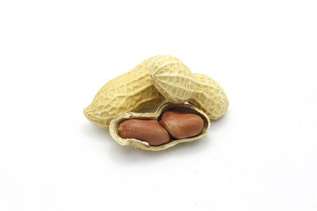Peanuts isolated on white background close up