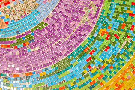 Beautiful Texture Of Colorful Mosaic At Wat Pha Sorn Kaewの写真素材