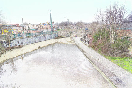 Canal in Nottingham UKの写真素材