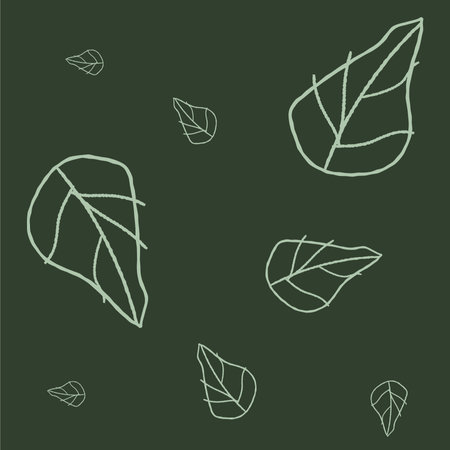 Leaf vector illustration on a dark green backgroundのイラスト素材