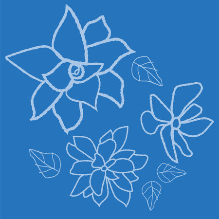 Plant vector illustration on a blue backgroundのイラスト素材
