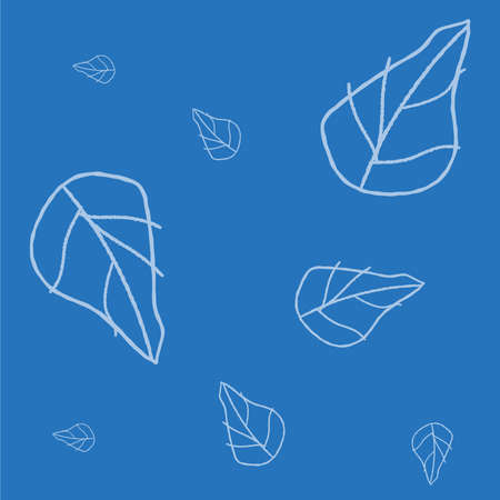Leaf pattern vector illustration on a blue backgroundのイラスト素材