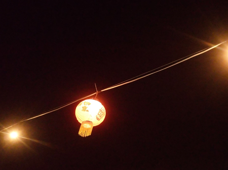 Chinese lantern under the dark night, clear night sky