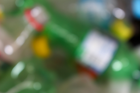 Recycle plastic bottles blurred background, Abstract blur backgroundの写真素材