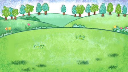 St Patricks Day oil pastel crayon doodle hand-drawn illustrationの写真素材