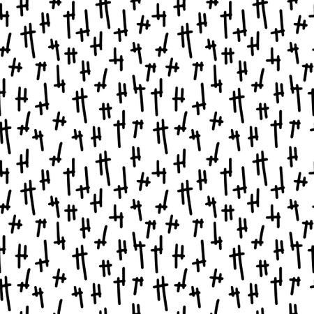 Hand drawn black and white seamless pattern. Modern stylish texture. Good for wrapping, textile, fabric, wallpaper. Vectorのイラスト素材