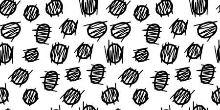 Hand drawn black and white seamless pattern. Modern stylish texture. Good for wrapping, textile, fabric, wallpaper. Vectorのイラスト素材