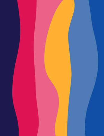 Vertical background with abstract waves in bright colors. Vector illustration in modern art style