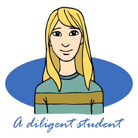 A diligent student vector illustration character face personのイラスト素材