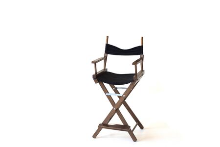 Black director chair use in video production or movie and cinema industry. Its put on white background. isolatedの写真素材